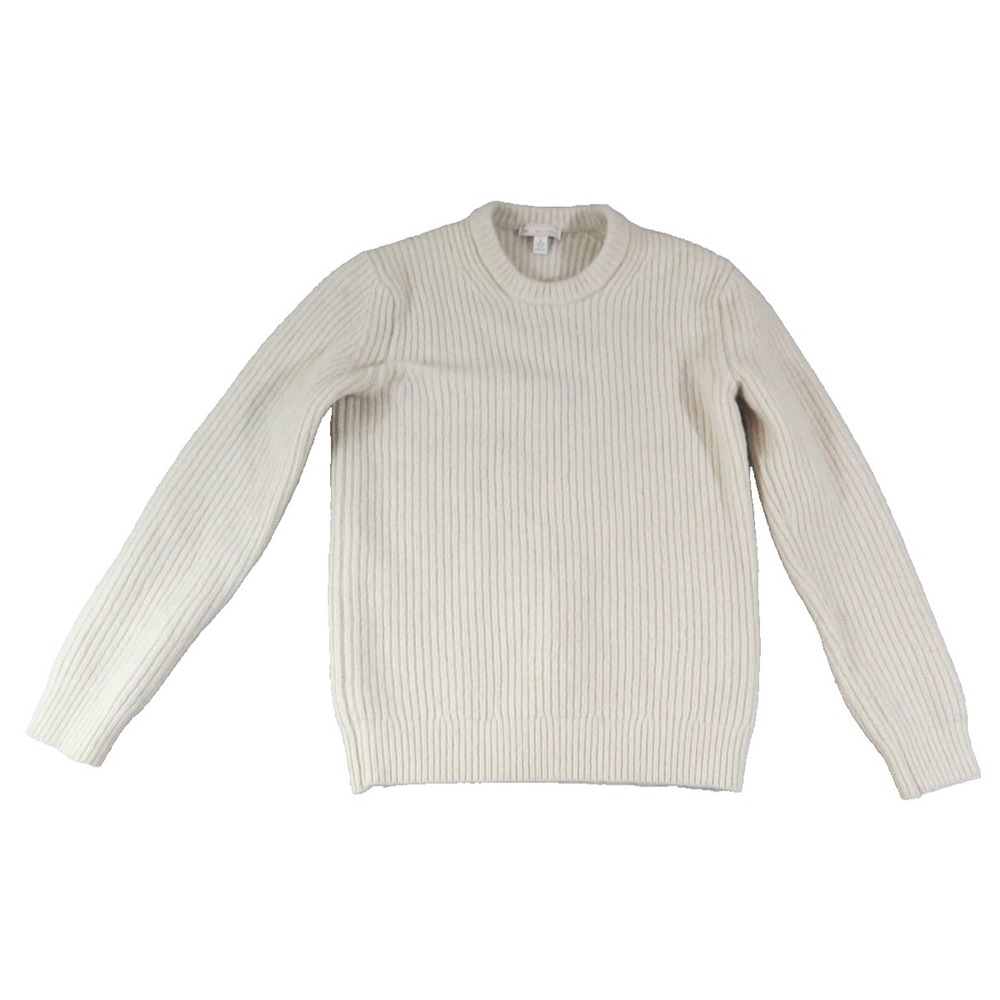 Gap Lambswool Sweater Women S Cream Ribbed Knit Pullover Crewneck Soft Warm Cozy